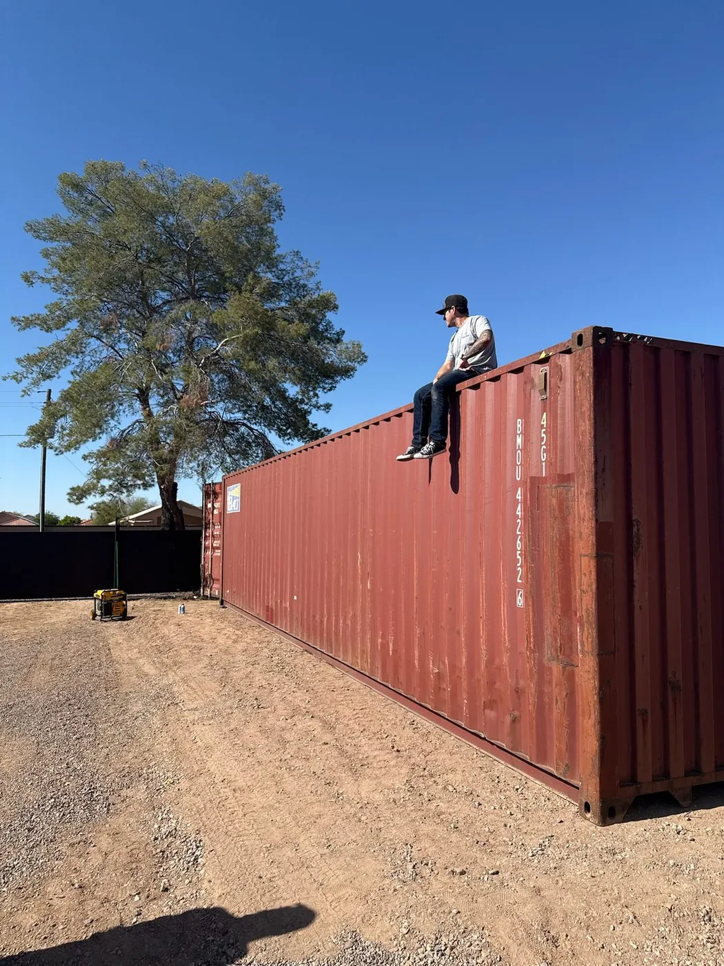 Container landed and set on the prepared site