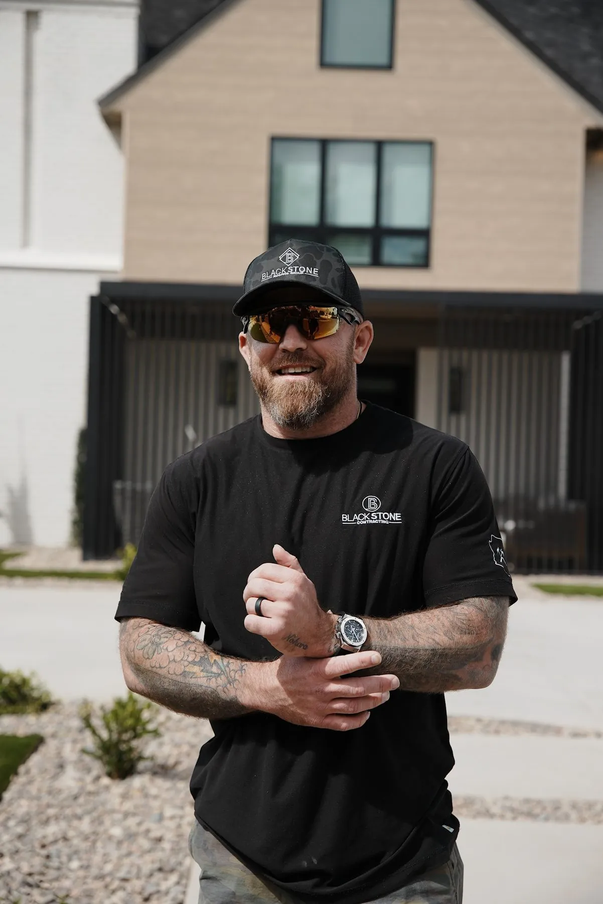 Blackstone Contracting team member on a completed residential project